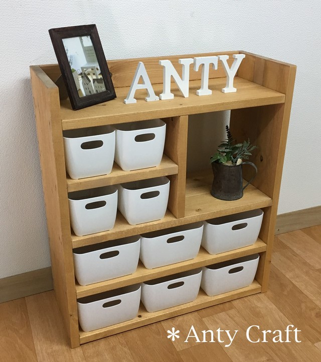 【サイズオーダー可】【引取可能】キッチン収納　スパイスラック　おもちゃ収納（収納ケース大6個＆小4個付） LO完成品