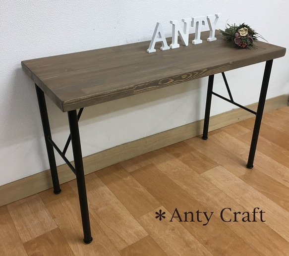 【NEW】　鉄脚スツール ソファテーブル サイドテーブル 幅60㎝ UN/BK 完成品 1枚目の画像