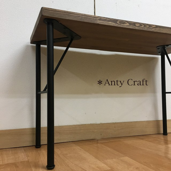 【NEW】　鉄脚スツール ソファテーブル サイドテーブル 幅60㎝ UN/BK 完成品 3枚目の画像