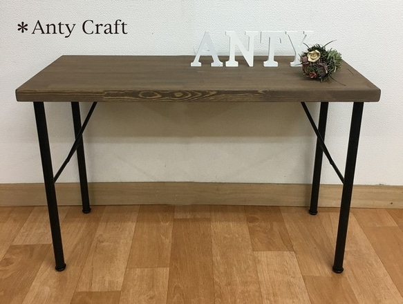 【NEW】　鉄脚スツール ソファテーブル サイドテーブル 幅60㎝ UN/BK 完成品 4枚目の画像