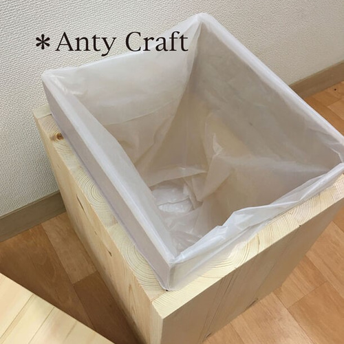 NEW】【引取可能】30L対応ゴミ箱 ハンドメイド アンティーク風
