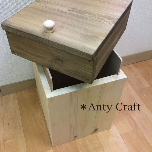 NEW】【引取可能】30L対応ゴミ箱 ハンドメイド アンティーク風