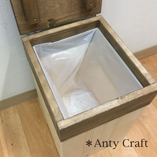 NEW】【引取可能】30L対応ゴミ箱 ハンドメイド アンティーク風