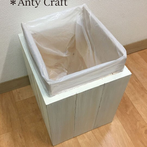 NEW】【引取可能】30L対応ゴミ箱 ハンドメイド アンティーク風