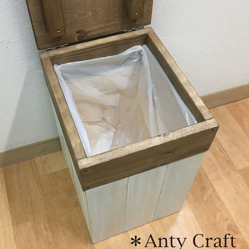 NEW】【引取可能】30L対応ゴミ箱 ハンドメイド アンティーク風