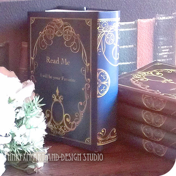 受注製作】分厚い文庫本用アンティーク風ブックカバー：ペーパー