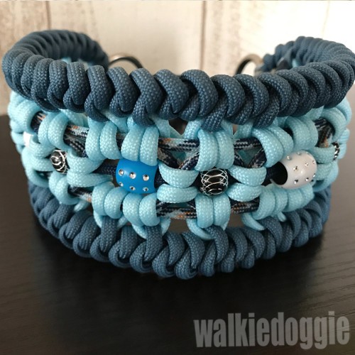 パラコード手編み幅広首輪#161 中型犬〜超大型犬向き ハーフチョーク マーティンゲール