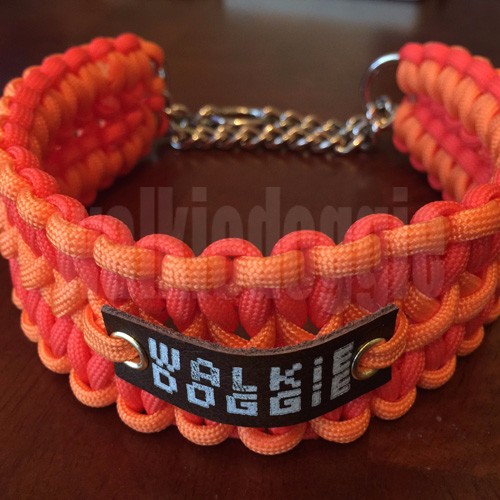 パラコードで編む首輪 小〜超大型犬 ハーフチョークチェーン リード