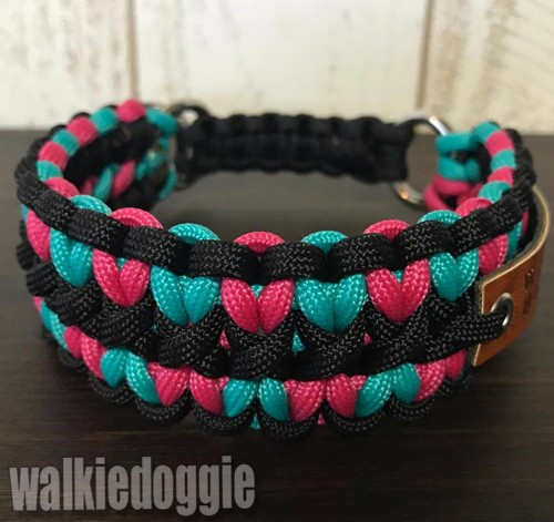 パラコード手編み幅広首輪#195 小型犬〜超大型犬向きハーフチョーク