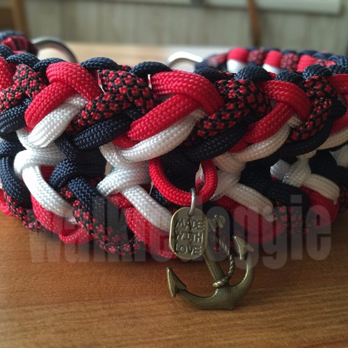 パラコード手編み幅広首輪#198 小型犬〜超大型犬向き ハーフチョークマーティンゲール