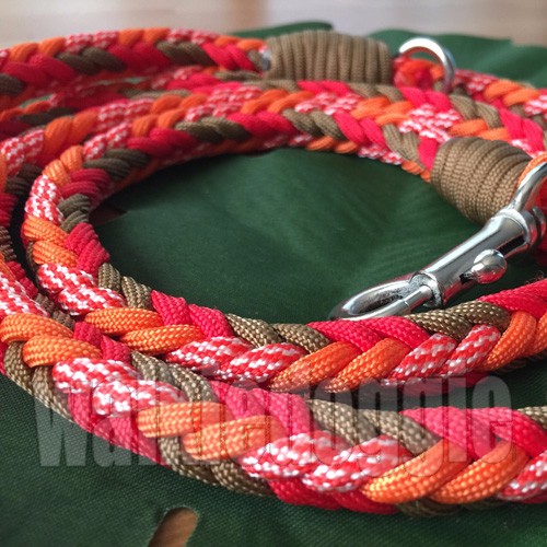 パラコードで編む丈夫でおしゃれな4カラーリード#212 -RED-