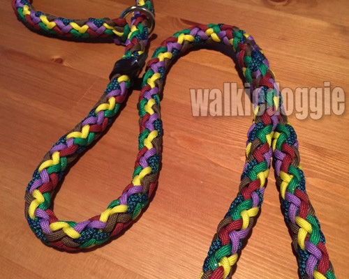 パラコードリード　スリップリード　首輪一体型リード　バラ　№023 パラコードリードスリップリード首輪一体型リードバラ№023