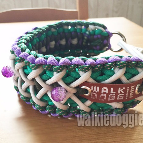 パラコード手編み幅広首輪#266 中型犬〜超大型犬向きハーフチョーク