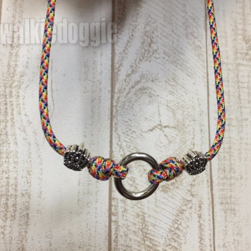 サイズ調節可・パラコード迷子札用ネックレス・リング付き