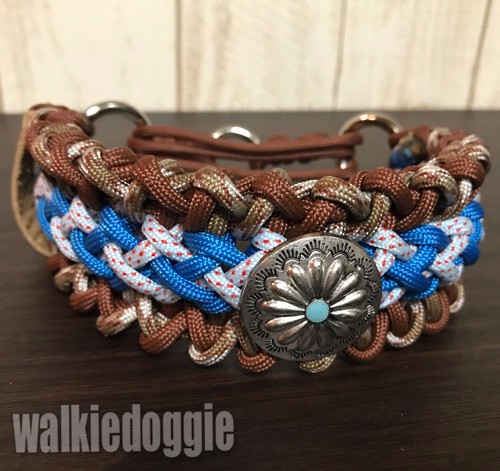 パラコード手編み幅広首輪#450 小型犬〜大型犬向き ハーフチョークマーティンゲール