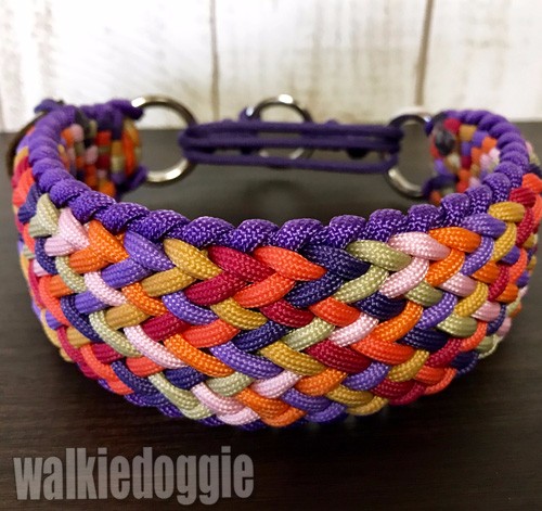 パラコード手編み首輪#451 中型犬〜超大型犬向き ハーフチョークマーティンゲール