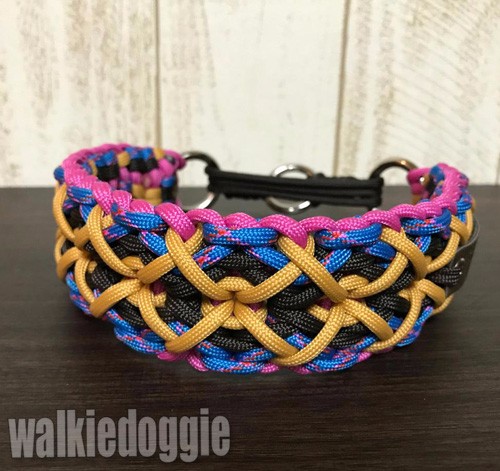 パラコード手編み幅広首輪#476 小型犬〜超大型犬向き ハーフチョークマーティンゲール