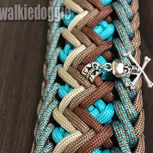 パラコード手編み幅広首輪#478 中型犬〜超大型犬向き ハーフチョーク