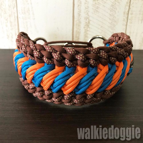 パラコード手編み幅広首輪#121 中型犬〜超大型犬向きハーフチョークマーティンゲール
