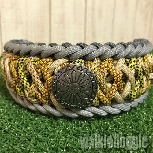 パラコード手編み幅広首輪#482 中型犬〜超大型犬向きハーフチョークマーティンゲール