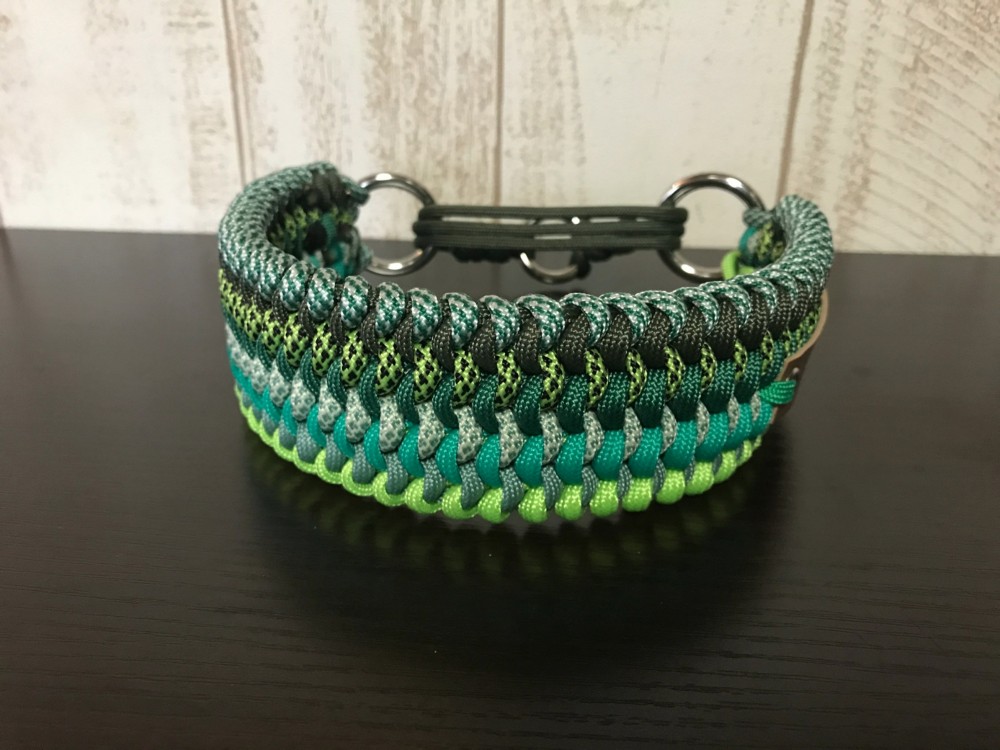 パラコード手編み幅広首輪#502 小型犬〜超大型犬向き ハーフチョークマーティンゲール