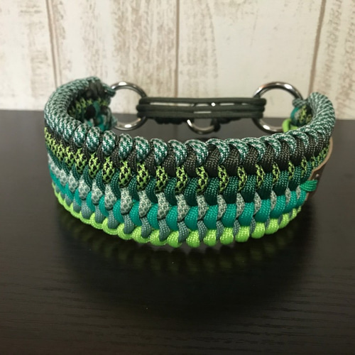 パラコード手編み幅広首輪#502 小型犬〜超大型犬向き ハーフチョーク