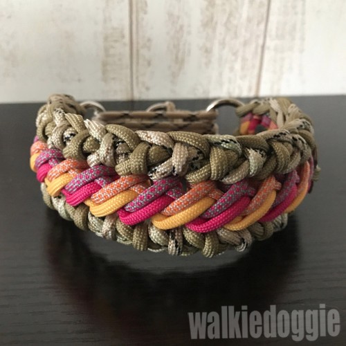 パラコード手編み幅広首輪#508 小型犬〜超大型犬向き ハーフチョークマーティンゲール 4,723円