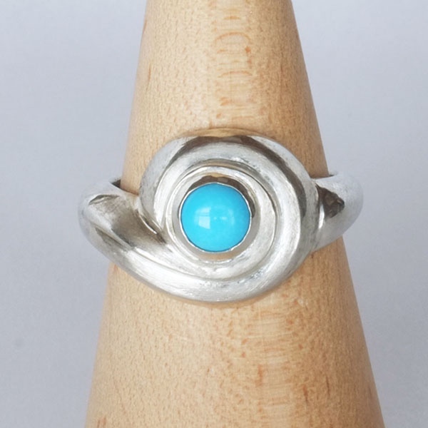 シルバーウズクルリング（天然ターコイズ）13号