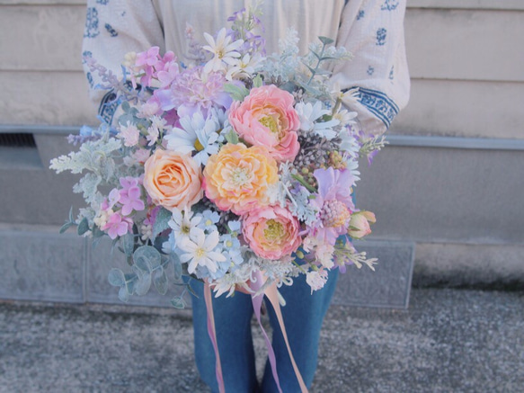 ウェディングブーケ＆ブートニアセット 