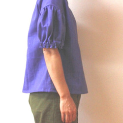 新作　リネン　パフ袖のプルオーバー 3枚目の画像