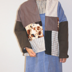 　冬のパッチ羽織カーデ 2枚目の画像