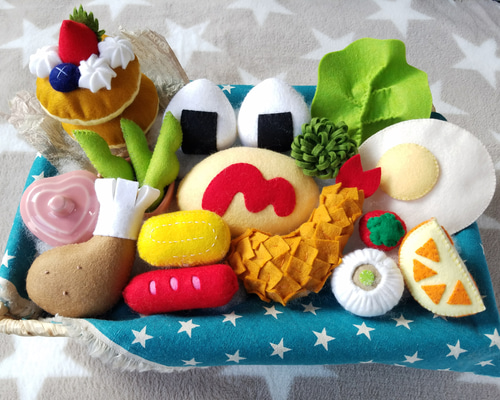人気No.1☆フエルト☆お弁当&ふわふわパンケーキセット☆オムライスの
