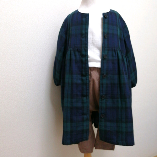 ブラックウォッチのダブルガーゼワンピース 子供服 kayuca 通販