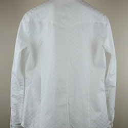 メンズ　ホワイトチェックシャツ　Lサイズ 3枚目の画像