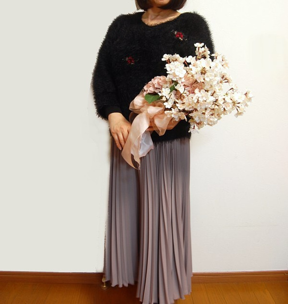 【再販・受注制作】桜クラッチブーケ＆ブートニア ウェディングドレスにも和装にも使えます！ 2枚目の画像
