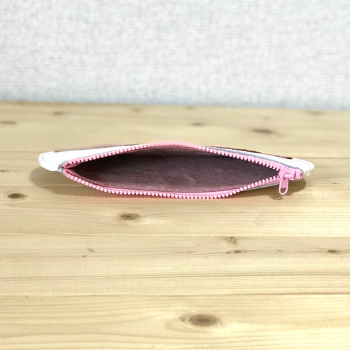 猫好きが作ったメガネケース 白猫オッドアイ ピンクメガネ 手縫い 送料