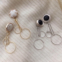 rétro×double foop earrings 【silver】 1枚目の画像