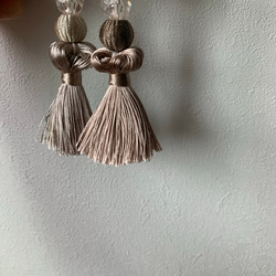 【再販】clear shell×vintage tassel earring 3枚目の画像