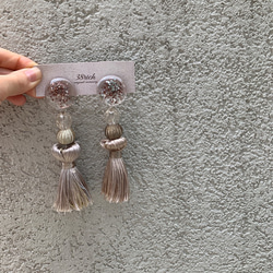 【再販】clear shell×vintage tassel earring 4枚目の画像