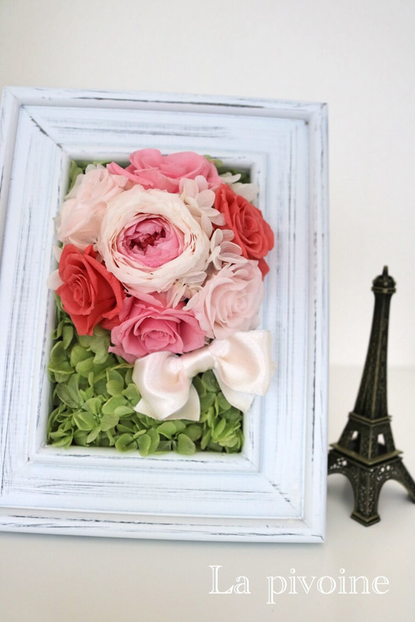 【ギフトラッピング無料】Bouquet dans le cadre/プリザーブドフラワー 1枚目の画像