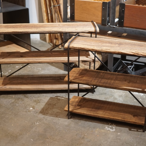 ヴィンテージ　オープンシェルフ　アイアンフレーム×古材　インダストリアル ヴィンテージ オープンシェルフ アイアンフレーム×古材