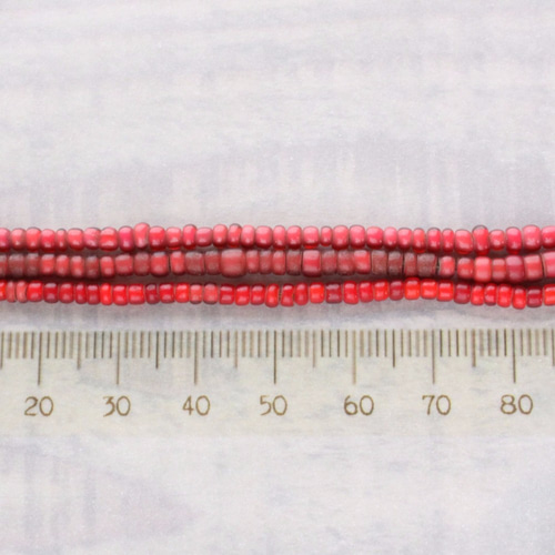 Vintage White Hearts Beads Red ヴィンテージホワイトハーツ金
