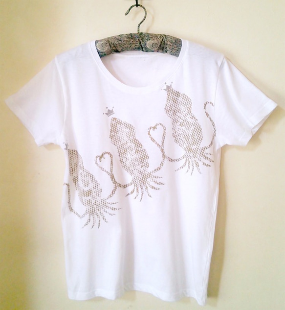 ◎海洋シリーズ◎深海の神秘☆ダイオウイカのTシャツ（ハンドプリント）(受注制作) 1枚目の画像