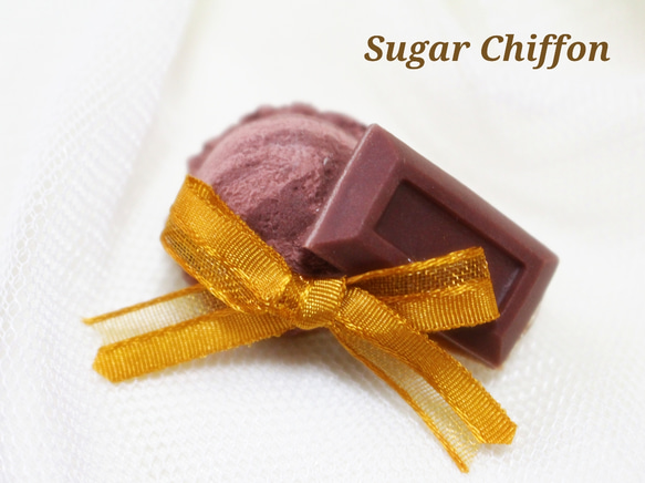 【送料無料】チョコレートとショコラアイスのブローチ♡ 1枚目の画像