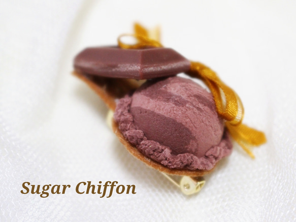 【送料無料】チョコレートとショコラアイスのブローチ♡ 3枚目の画像