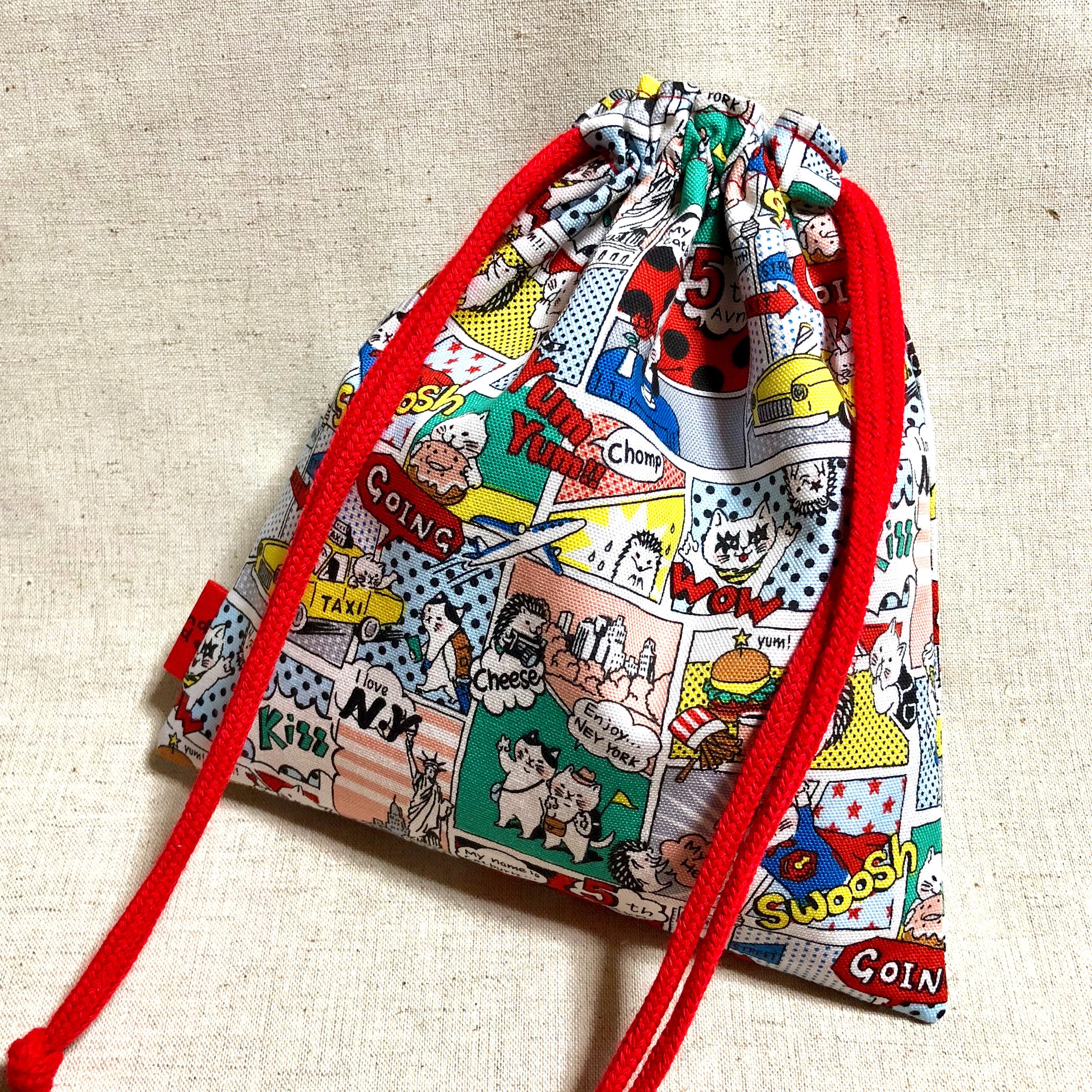 猫柄　巾着　おやつ入れ　小物入れ　人気　ハンドメイド 感謝価格　SALE