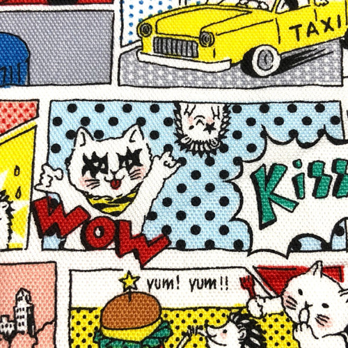 かわいい猫柄巾着袋＊アメコミ風キャット(M) 巾着袋 ねこねこ 通販