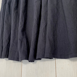 cottonリネンのギャザースカート　チャコールグレー 4枚目の画像