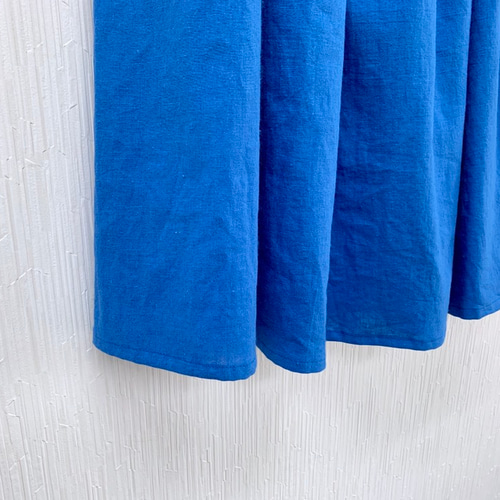 夏にさらりと快適♪ cottonリネンのギャザースカート ロイヤル