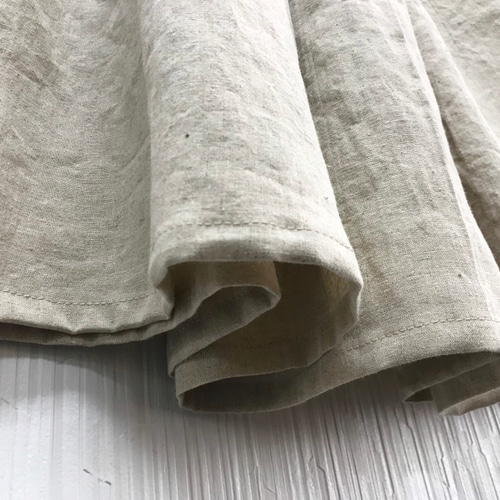 夏にさらりと快適♪ cottonリネンのギャザースカート 生成り